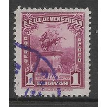 VENEZUELA 1940 STATUE OF BOLIVAR AT CARCACAS 1b MAUVE SG 639 FINE USED#
