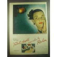 1945 Revlon Fatal Apple Nail Enamel and Lipstick Ad - Apple of his eye