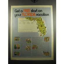 1971 Florida Tourism Ad - Get a free start on your Florida vacation
