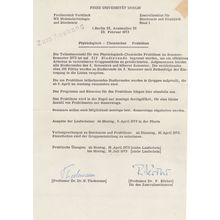 Dr Heinz Tiedermann Berlin German Biologist Chemist Hand Signed Document