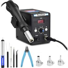 Hot Air Rework Station Solder Heat Gun,°F/°C Display,110V SMD Hot Air Gun,Temp.