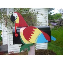 Handpainted Parrot mailbox