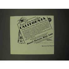 1930 Grace-Panama Mail Line Cruise Ad - California