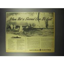 1942 General Electric Navy Cruiser Ad - Not a Second