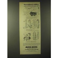 1960 Moss Bros Saddlery Department Ad - Thoroughbred saddlery