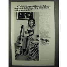 1974 Colgate Toothpaste Ad - Billie Jean King