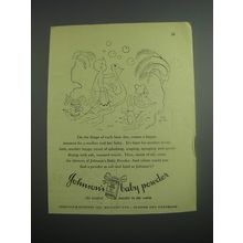 1948 Johnson's Baby Powder Ad - On the fringe of each busy day