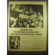 1966 Beefeater Gin Ad - Beefeater gin. Its enticingly gleaming taste