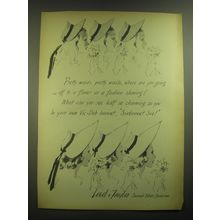 1945 Lord & Taylor Vic-Deb Bonnet Ad - Pretty maids where are You Going