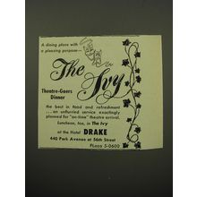 1950 Hotel Drake Ad - A Dining place with a pleasing purpose