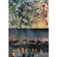 Harald Hoffmann De Vere Straisunds Nachtlichter Wildrosen 2x Painting Postcard