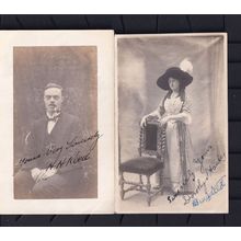 PIpe Smoking & Ladies Fashion Dress 2 Hand Signed Old Postcard s