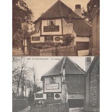 The Fighting Cocks Pub St Albans 2x Mint Antique Postcard s