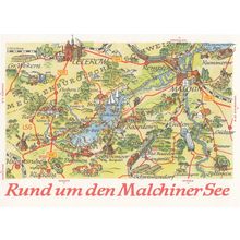 Malchiner See Sea Germany Germany Karte Transport Ship Map Postcard