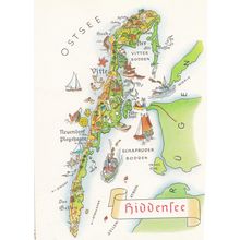 Hiddensee Baltic Sea Germany Germany Karte Boat Map Postcard