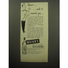 1954 Meier's Isle St. George Sauterne Wine Ad - Henri said to remind you