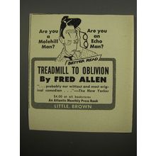 1955 Little, Brown Book Advertisement - Treadmill to Oblivion by Fred Allen