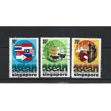 Singapore.Tenth Anniversay of A.S.E.A.N. set of 3.Fine Used.Jun25