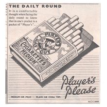 PLAYER'S CIGARETTES :- Post War WWII Original Vintage 1946 Magazine Advert