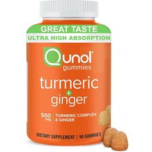 Qunol Turmeric and Ginger Gummies - Joint Support Supplement with Ultra High Abs