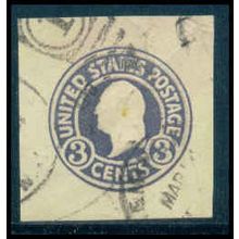 Used U437 2c George Washington Fine Cut Square WA3025