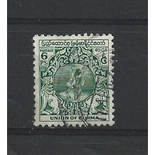 Burma.SG101 6p Dancer (Green).Fine Used.Jul25q