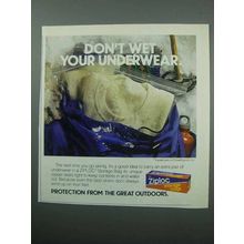 1989 Ziploc Storage Bags Ad - Don't Wet Underwear