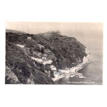 CLOVELLY FROM HOLBY DRIVE, DEVON used vintage postcard by Sweetman 1957 pm =