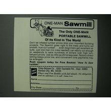 1989 Foley-Belsaw Sawmill Ad - One-man sawmill
