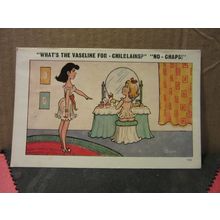 SAUCY SEASIDE POSTCARD unused .. SAPPHIRE card no 106 comic humour vaseline