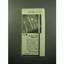 1950 Bonniers Tableware Ad - Danish Stainless Steel Tableware