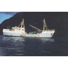 MFV Hilary Ship at Tristan De Cunha Investments Lines Postcard