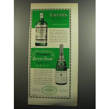 1952 Catto's Scotch and Perrier-Jouet Champagne Ad - Catto's Gold Label De Luxe