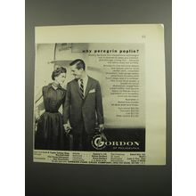 1955 Gordon of Philadelphia Suits Ad - Why peregrin poplin?