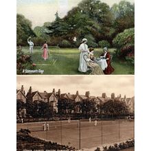 Tennis Courts Ashton Gardens St Annes Lancashire 2x Old Postcard