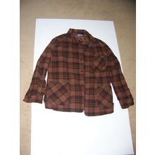 PENDLETON WOOL BUTTON FRONT SHIRT MENS MEDIUM BROWN PLAID PORTLAND, OREGON