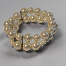 Double Stranded Faux Pearl Bead Stretch Bracelet