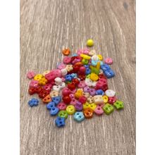 6mm Tiny Buttons for Baby Dolls & Soft Toys Assorted Colours Hearts Stars Etc