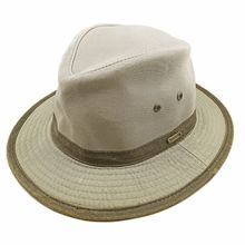 STETSON UPF50+ Sun Protection Two-Tone Cotton Twill Traveller Hat Size L