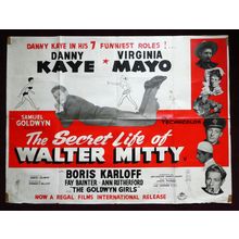 SECRET LIFE OF WALTER MITTY, The (1947) U.K. Vintage Quad ***Danny Kaye***