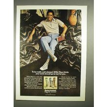 1973 Interwoven Esquire Socks Ad w/ Willie Mays