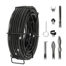 Drain Cleaning Cable 100 FT x 5/8 Inch, Professional Sectional Drain Cleaner...