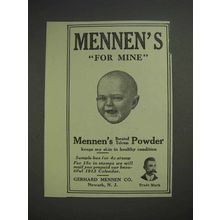 1913 Mennen's Borated Talcum Powder Ad - For Mine