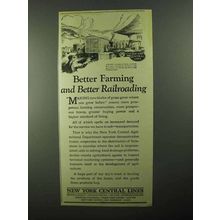 1922 New York Central Ad - Better Farming