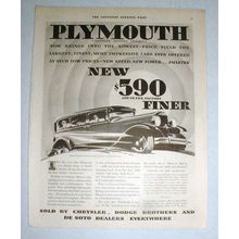 1930 Plymouth 4-door Sedan Ad - Finer!