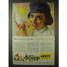 1957 Hertz Rent-A-Car Ad - May I Reserve a Car For You?