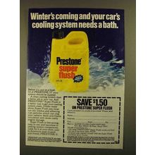 1979 Prestone Super Flush Ad - Winter's Coming