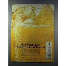 1981 Bacardi Rum Ad - Give Orange Juice a Fresh Twist