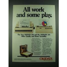 1988 Okidata 180 and Okimate 20 Printers Ad - All Work and Some Play