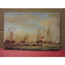 ARRIVAL OF PRINCESS MARY AT GRAVESEND by Van de Velde II unused postcard =
